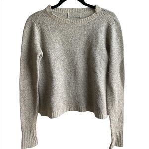 A.L.C SPECKLED GREY KNIT CROPPED SWEATER XS